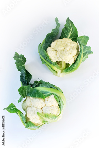 Cauliflower on a white background.