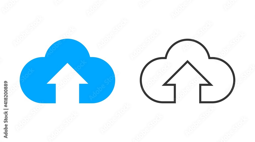 Cloud Upload Arrow Up Icon Vector Set Cloud Upload Arrow Up Icon Vector Set