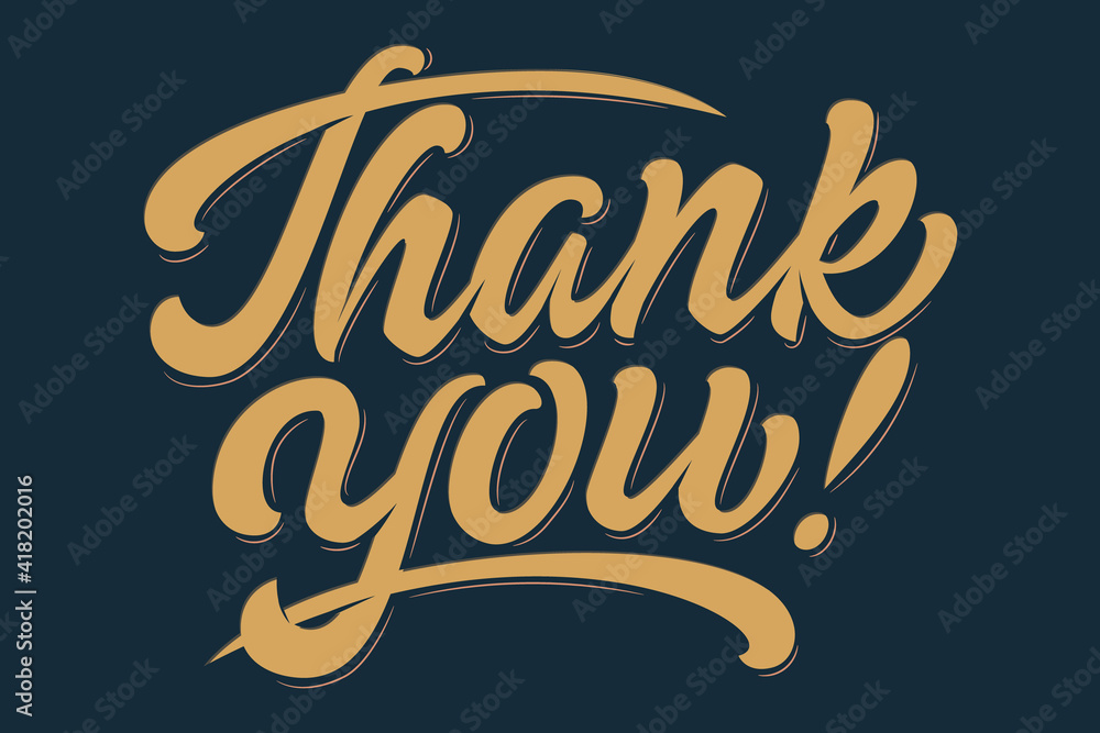 Hand drawn lettering Thank you. Elegant modern handwritten calligraphy. Vector Ink illustration. Typography poster on dark background. For cards, invitations, prints etc Hand drawn lettering Thank you. Elegant modern handwritten calligraphy. Vector Ink illustration. Typography poster on dark background. For cards, invitations, prints etc