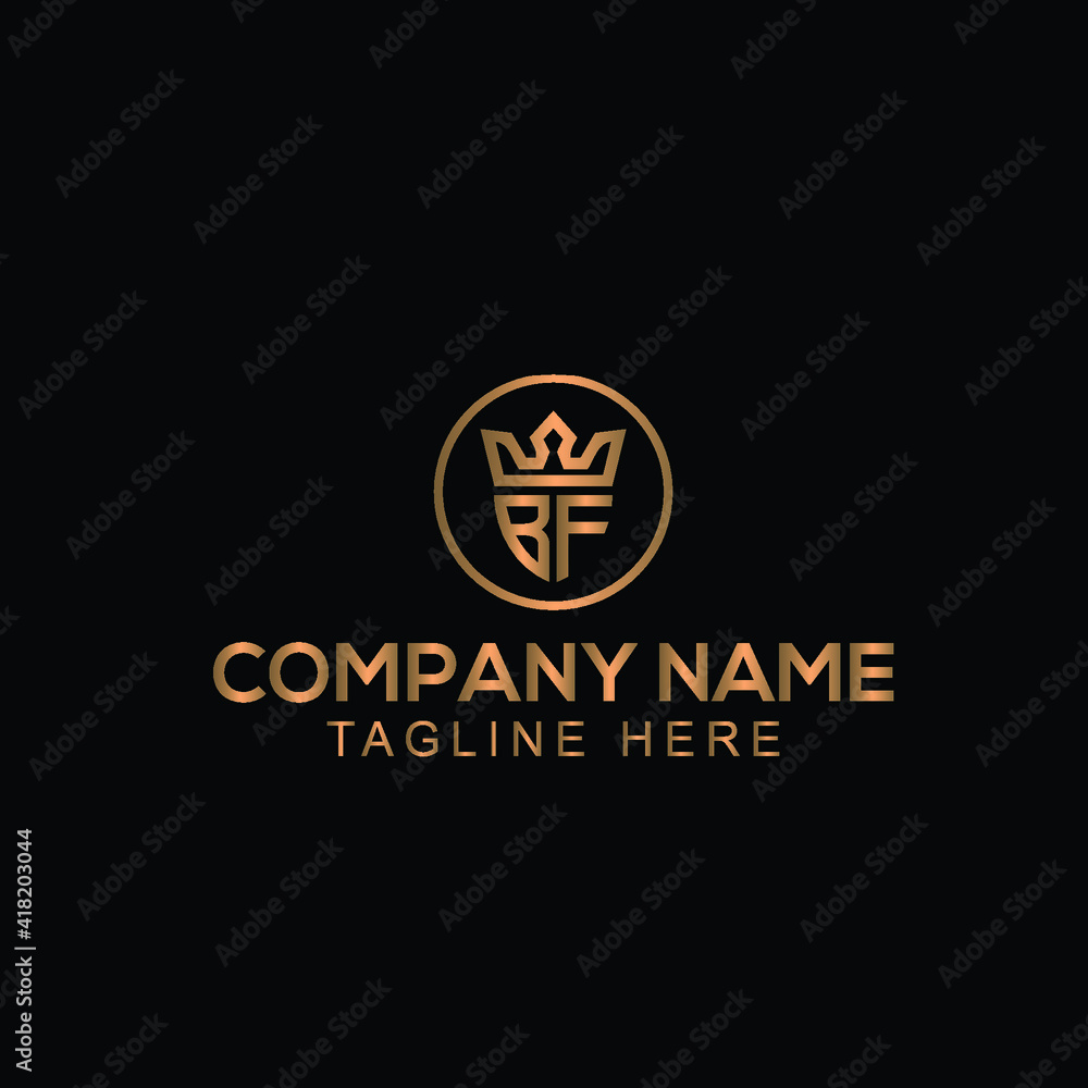 Fototapeta premium BF, bf Luxury Jewelry Crown Jewellery Logo