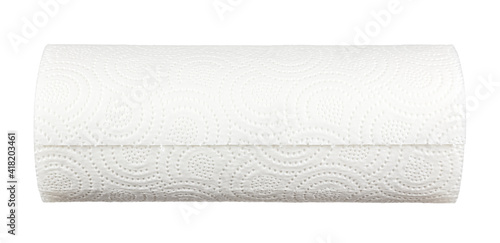 Roll of paper towel isolated on white background