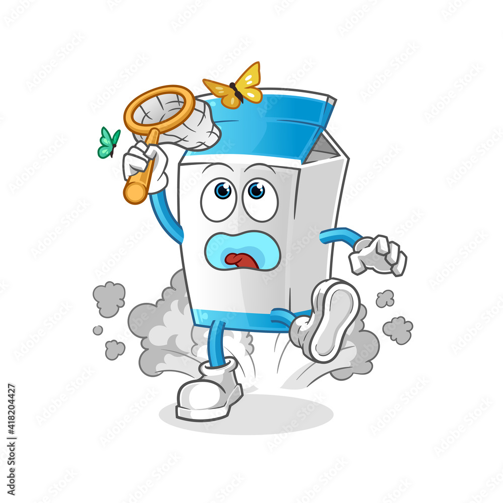 milk catch butterfly illustration. character vector milk catch butterfly illustration. character vector