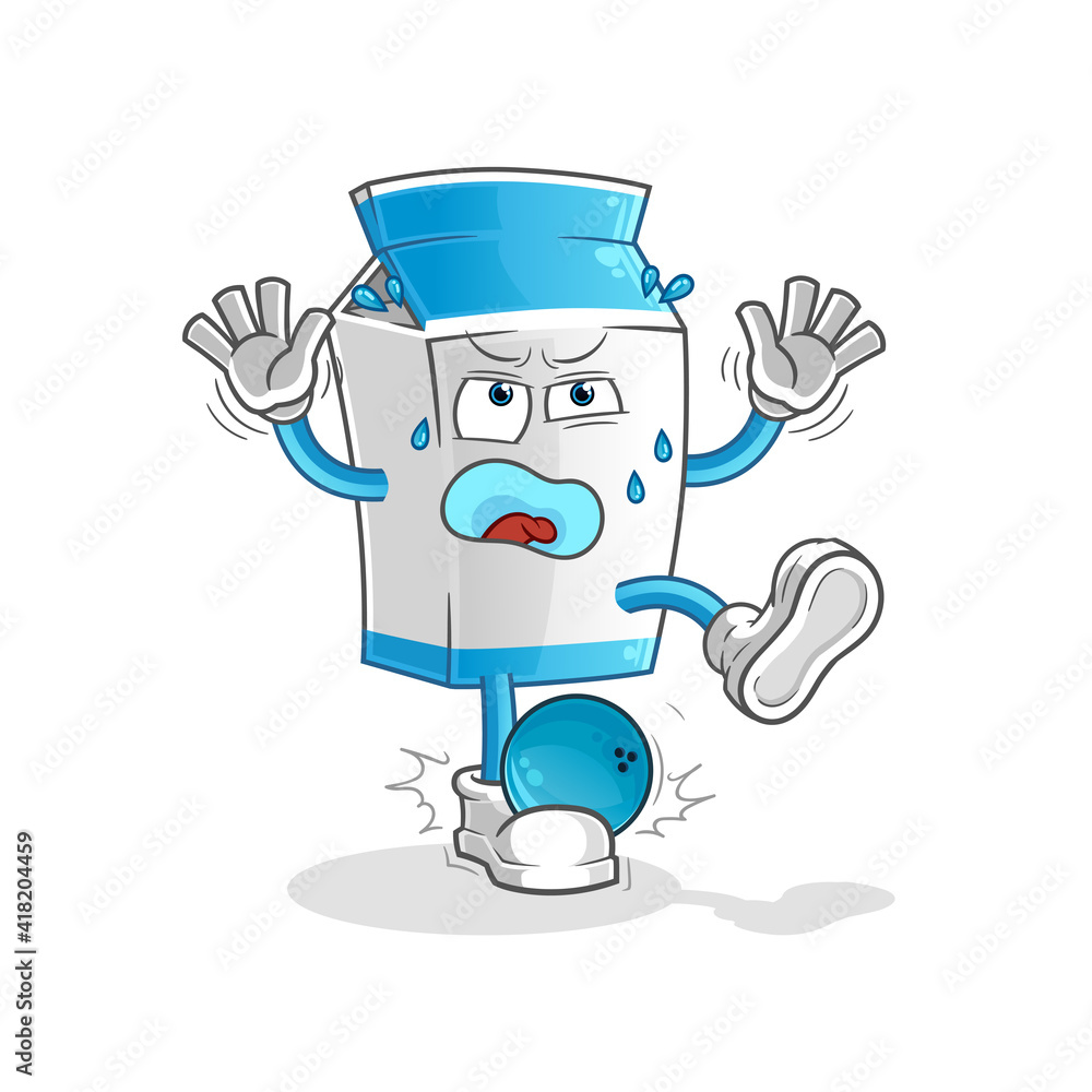 milk hiten by bowling cartoon. cartoon mascot vector milk hiten by bowling cartoon. cartoon mascot vector