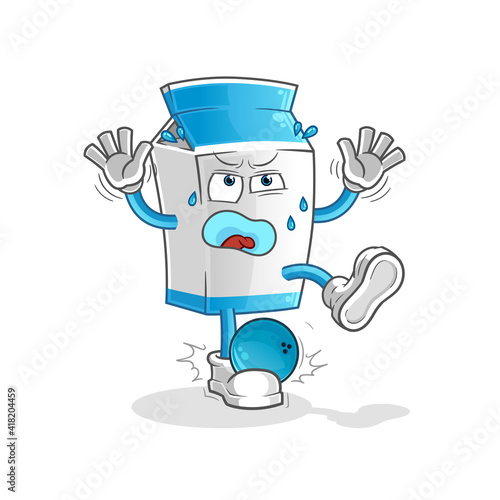 milk hiten by bowling cartoon. cartoon mascot vector
