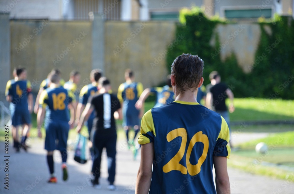 Fototapeta premium football players after the match