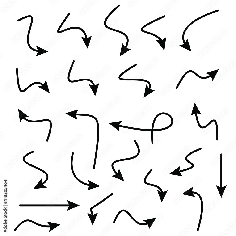 Set of rough hand drawn, handmade elements arrows, waypoints isolated on white background EPS Vector Set of rough hand drawn, handmade elements arrows, waypoints isolated on white background EPS Vector