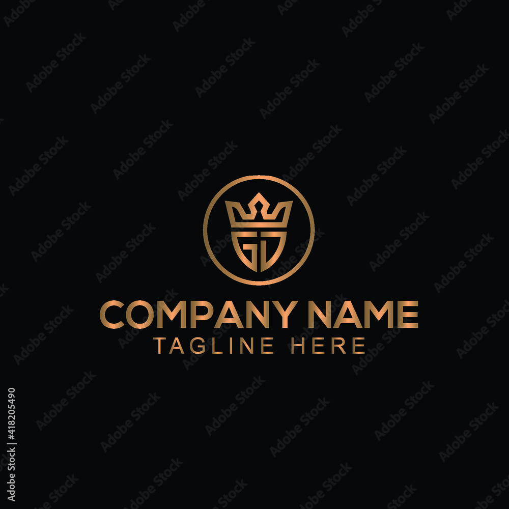 Naklejka premium GD, gd Luxury Jewelry Crown Jewellery Logo