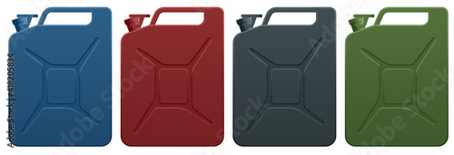 Metal Fuel Container Jerrycans. Canister for Gasoline, Diesel Gas. Fire Resistant Storage Tank.