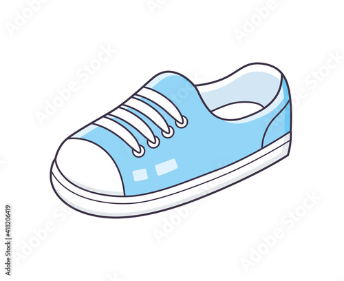 Blue sneaker shoe isolated