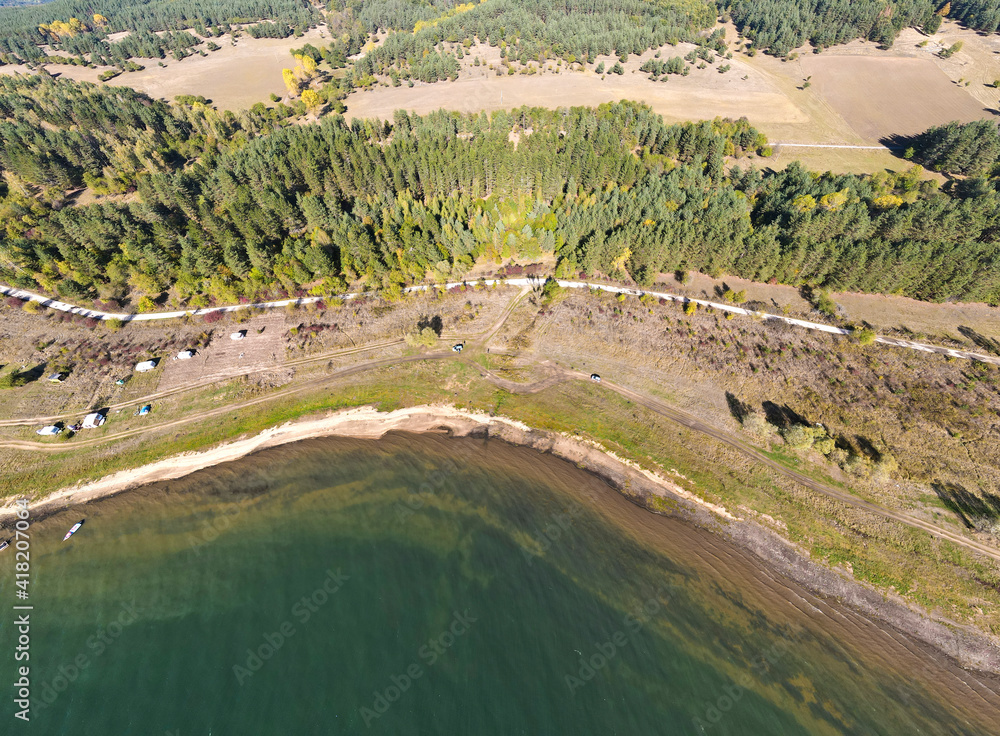 Aerial panorama of Iskar Reservoir, Bulgaria