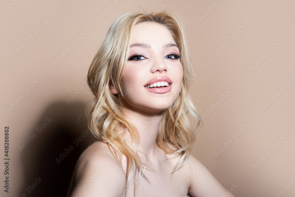 Skin care cosmetics. Natural makeup girl. Portrait of beautiful woman. Beauty care. Skin care cosmetics. Natural makeup girl. Portrait of beautiful woman. Beauty care.