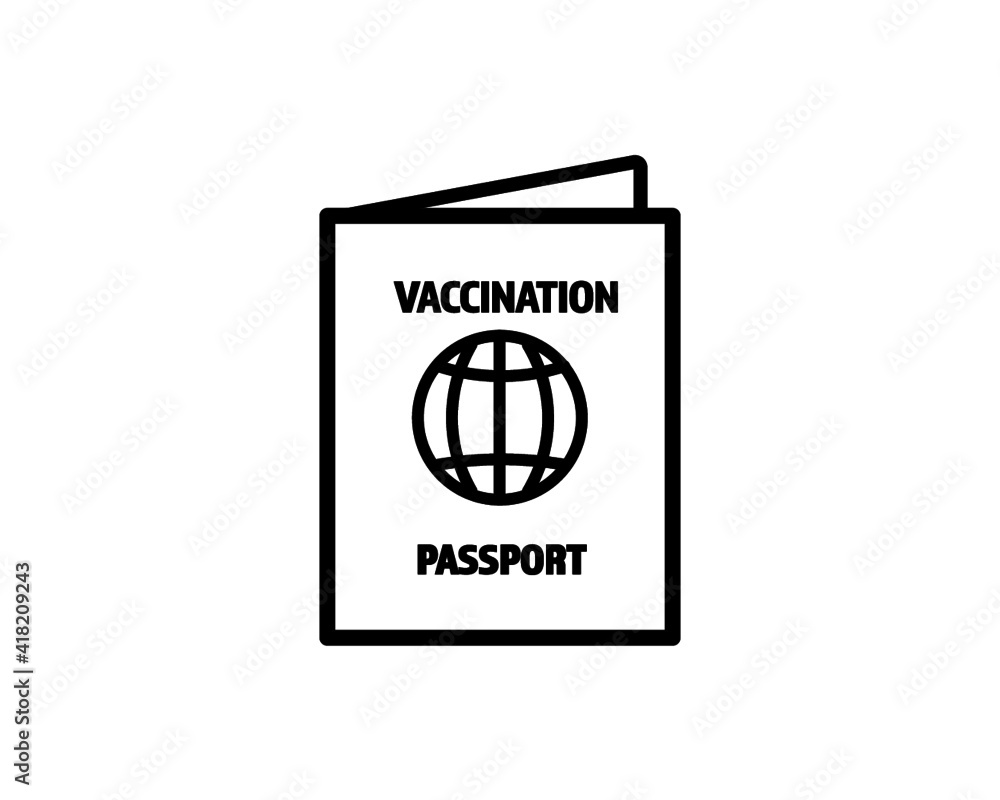 Vaccine passport vector flat design - Passport with mark of immunity and vaccination from Covid-19 for safe travel after global pandemic of Coronavirus. Vaccine passport vector flat design - Passport with mark of immunity and vaccination from Covid-19 for safe travel after global pandemic of Coronavirus.