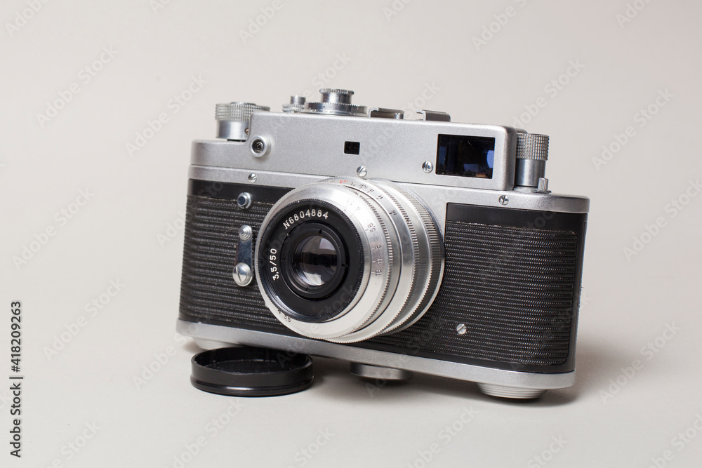 vintage camera on a light background