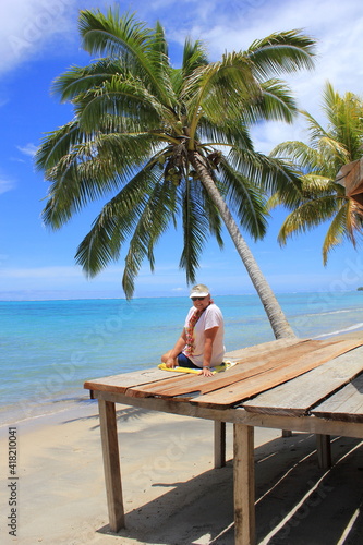 Enjoying  the beautiful beach in Western Samoa © Wayne