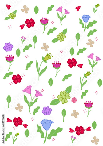Wallpaper Mural Floral pattern with flowers and leaves.  Creative floral texture. Great for fabric, textile Vector Illustration Torontodigital.ca