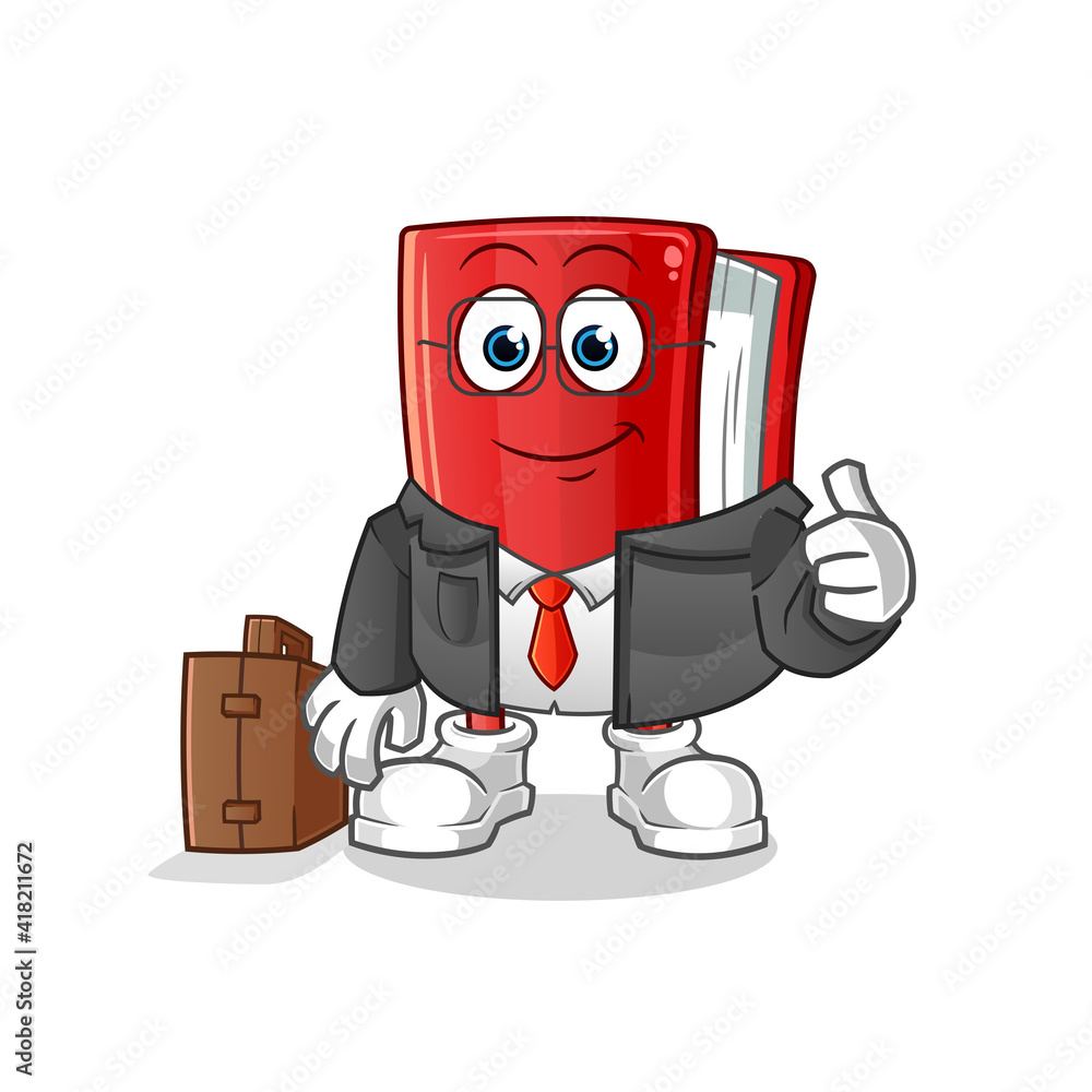 book office worker mascot. cartoon vector