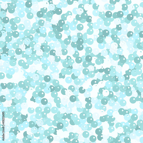 Glitter seamless texture. Admirable mint particles. Endless pattern made of sparkling spangles. Neat
