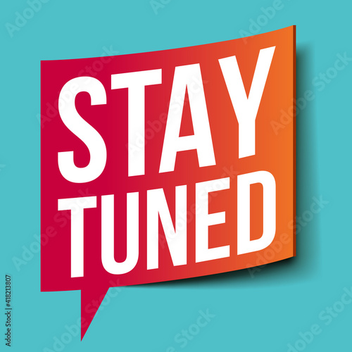 "Stay Tuned" banner with megaphone