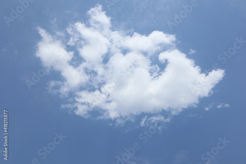 Natural White Clouds Isolated on Deep Blue Sky Background