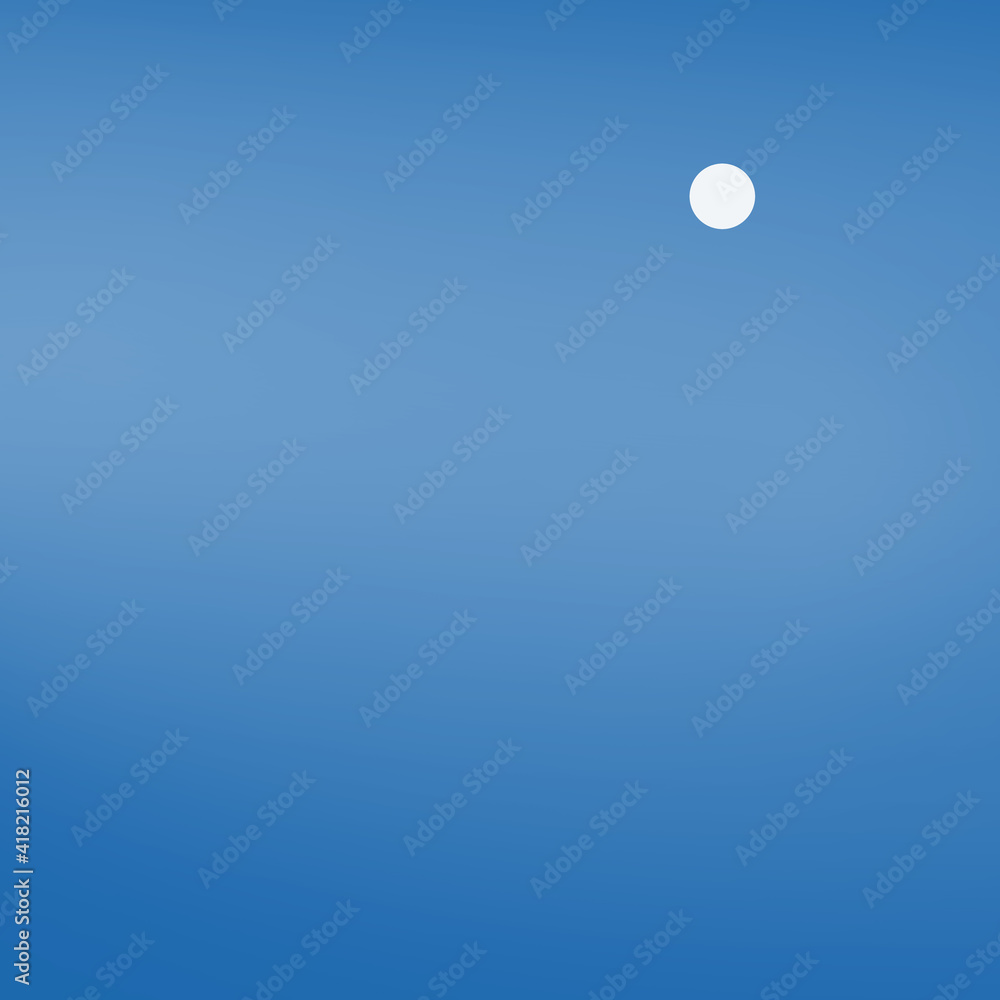 Blue sunset wallpaper art illustration big white moon background design. Blue sunset wallpaper art illustration big white moon background design.