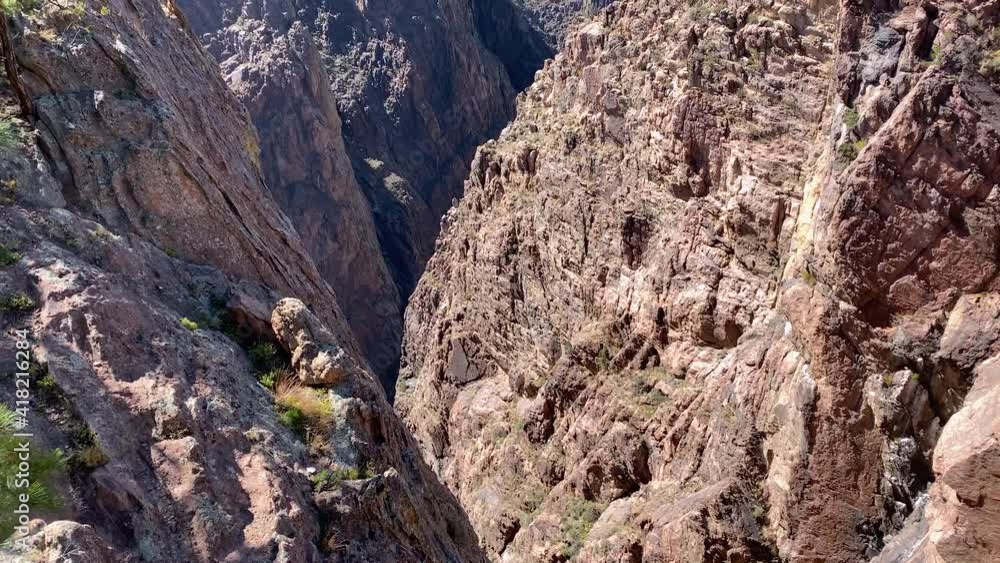 Orange rock formation of majestic river canyon, Royal Gorge, Colorado Orange rock formation of majestic river canyon, Royal Gorge, Colorado