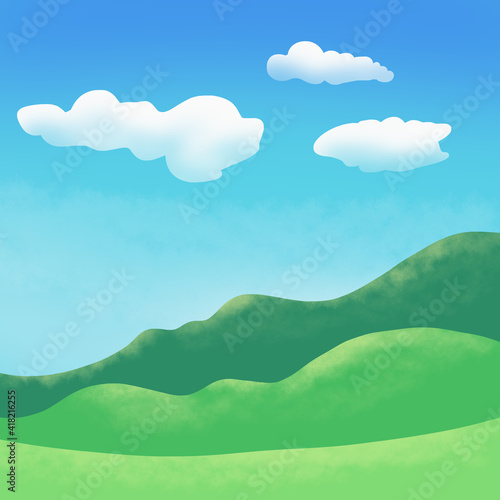 Cartoon Landscape art illustration kids book cover design