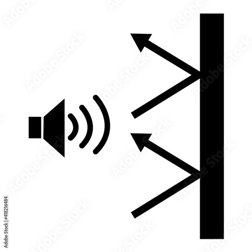soundproof icon on white background. sound insulation sign. noise absorbing symbol. hotel room soundproofing logo.