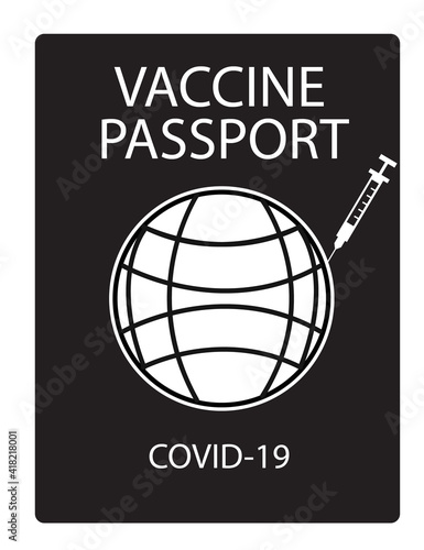 vaccination certificate icon on white background. passport with mark of immunity and vaccination sign. vaccination certificate symbol. flat style.