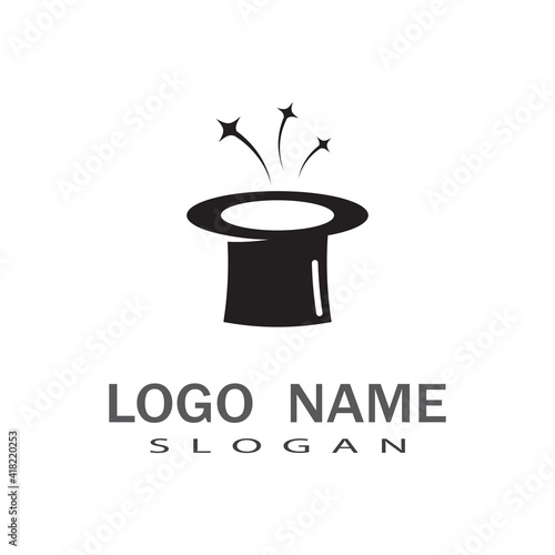 Wand magic hat Logo Template vector symbol design