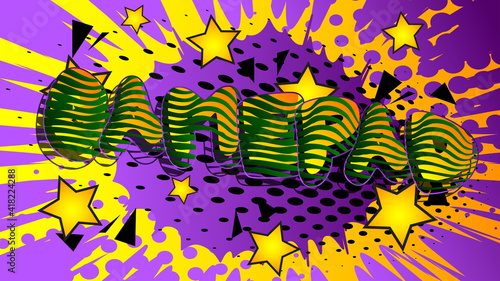 Pc or Console gaming, Gamer related words, quote on Comic book style background. Poster, banner, template. Cartoon explosion expression. Vector illustrated.