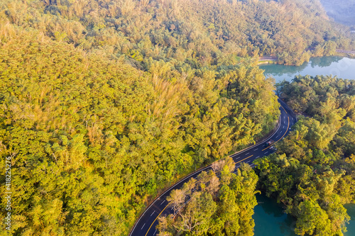 road with forest in Sun Moon Lake