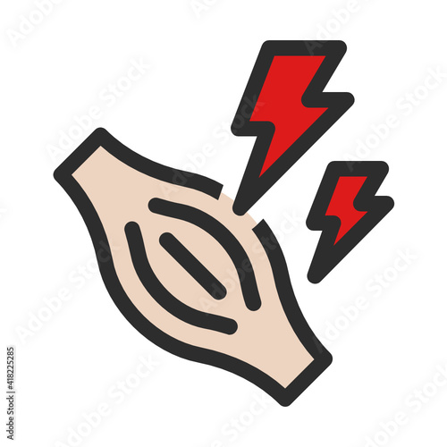 Covid-19 symptom muscle pain vector icon
