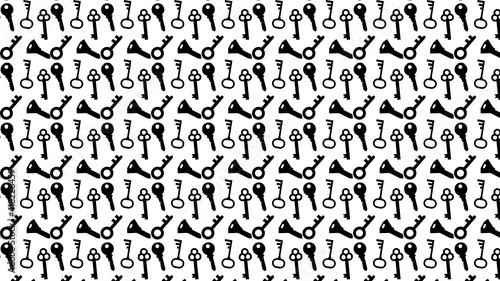 keys pattern with silhouettes