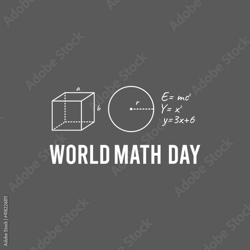 vector graphic of world math day good for world math day celebration. flat design. flyer design.flat illustration.