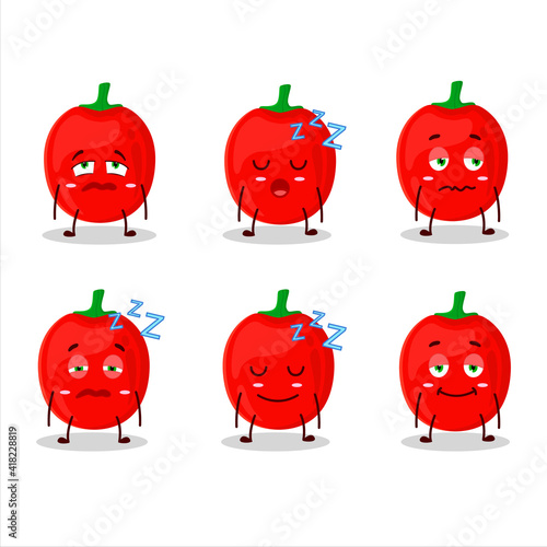 Cartoon character of pimiente with sleepy expression