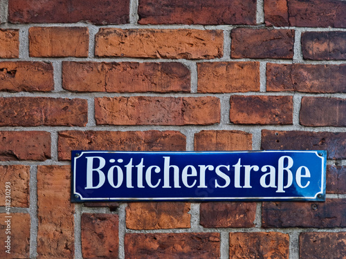 Böttcherstraße Street Sign In Bremen, Germany