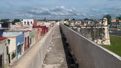 Timelapse over Campeche wall on a cloudy day photo