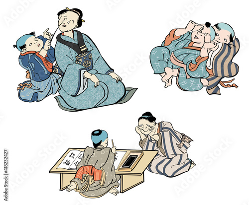 浮世絵-寺子屋の学級崩壊セット