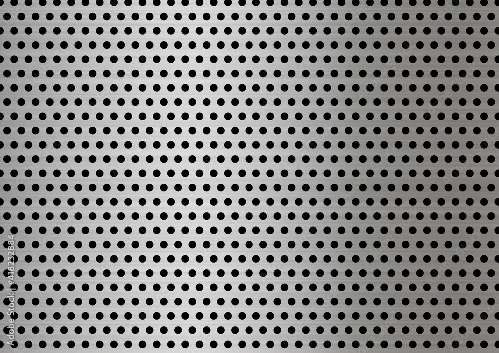 シルバー パンチング メタル ステンレス 金属 テクスチャ 背景 壁紙 Cuadros Canvas