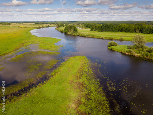 Image of gulf meadows in the floodplain of the Oka River, Russia