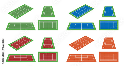 奥行きのあるテニスコート