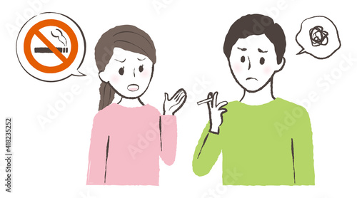 illustration of a smoking man