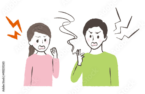 illustration of a smoking man
