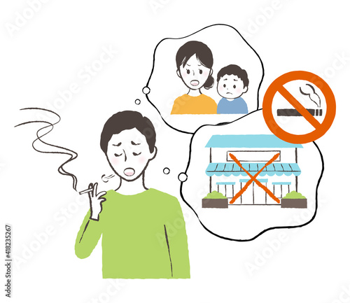 illustration of a smoking man