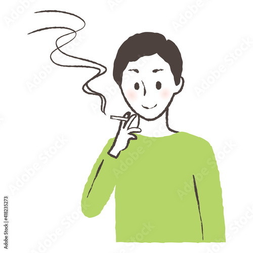illustration of a smoking man