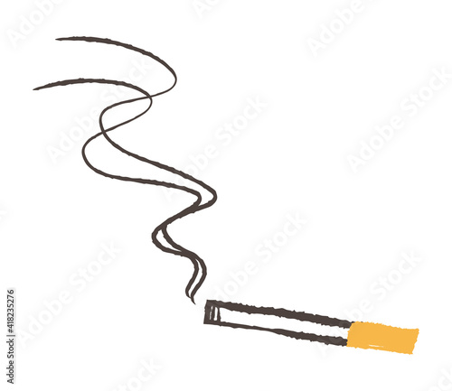 illustration of smoking with  rough brush