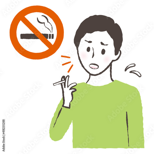 illustration of a smoking man
