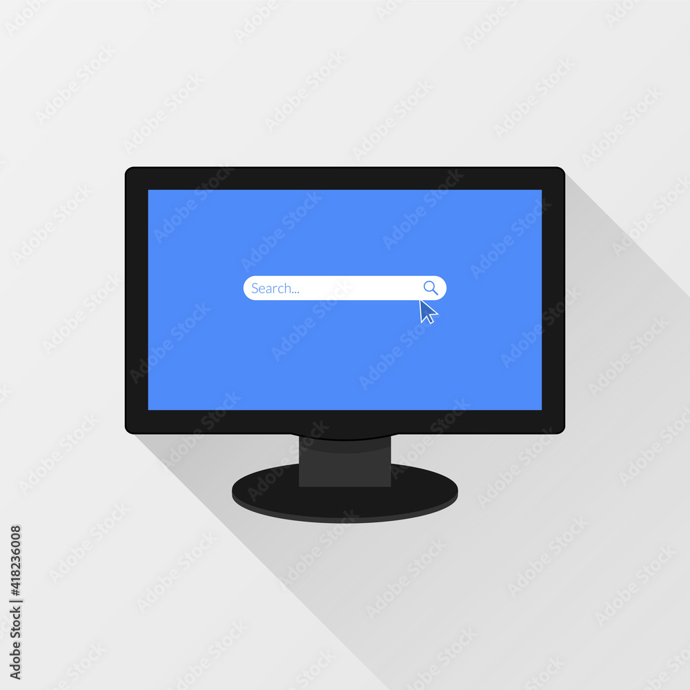 Search bar concept on blank screen computer vector illustration Search bar concept on blank screen computer vector illustration