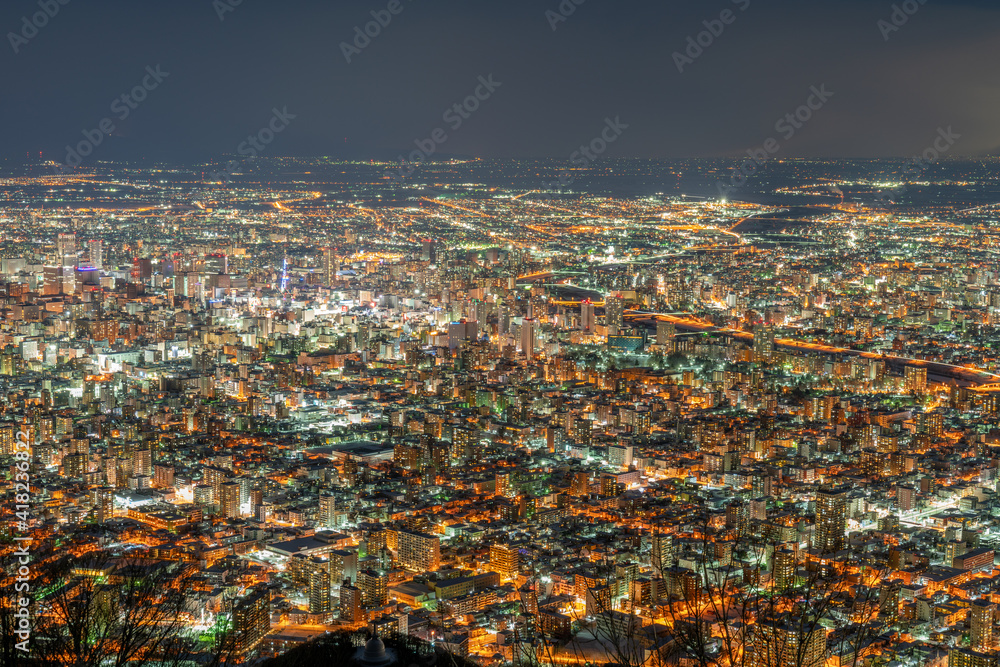 Obraz premium 北海道 札幌 札幌夜景 夜景 札幌市 藻岩山