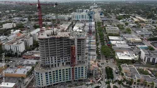 Aerial construction site Block 40 Hollywood Florida USA photo